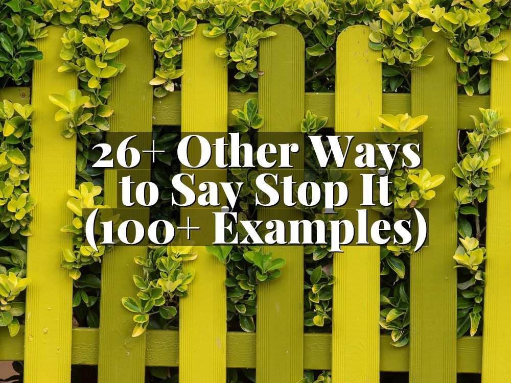 26+ Other Ways to Say Stop It (100+ Examples)